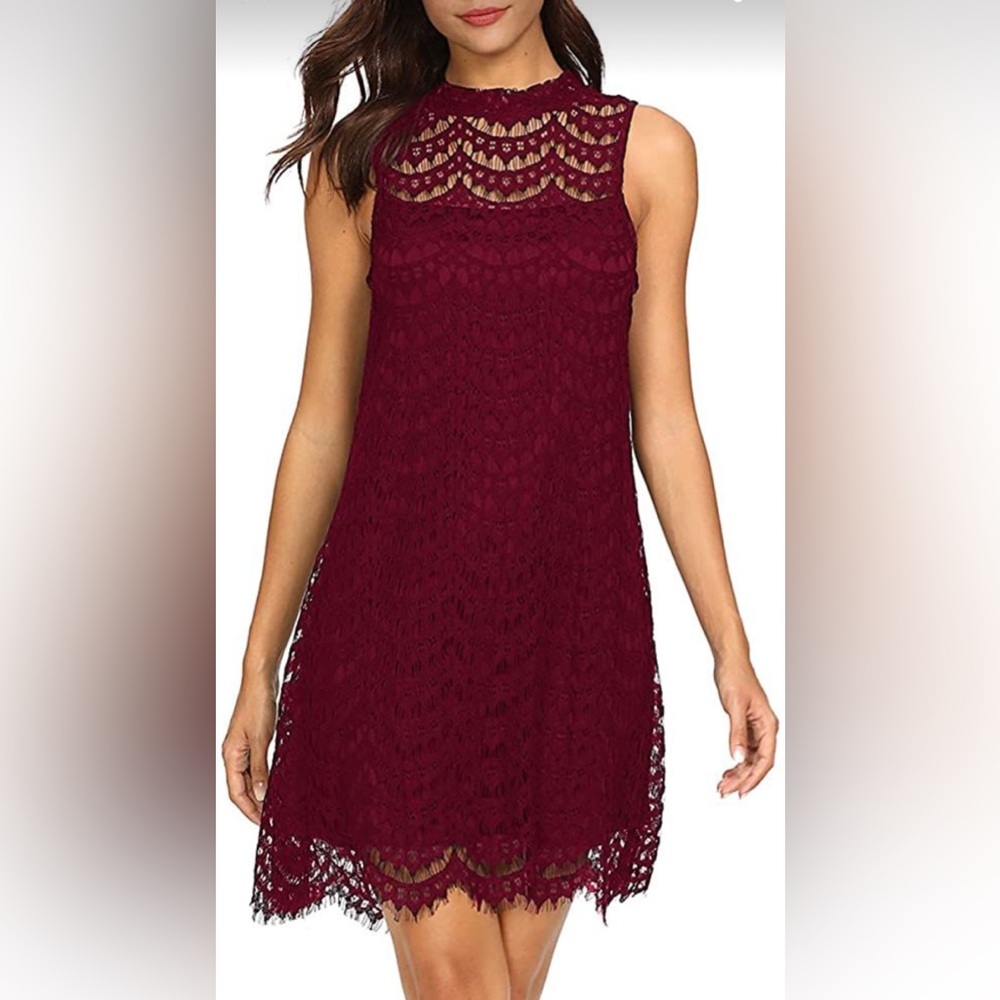 Burgundy Lace Dress